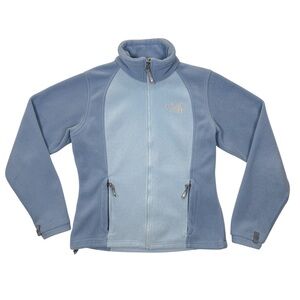 The North Face Jacket Womens M Blue Khumbu Fleece Full Zip Two Tone Color Block